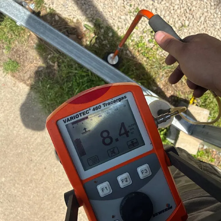 Leak detection equipment used during a water service repair in Park Hill, Oklahoma